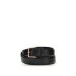 The Row Black Calf Leather Bos Taurus Regular Belt