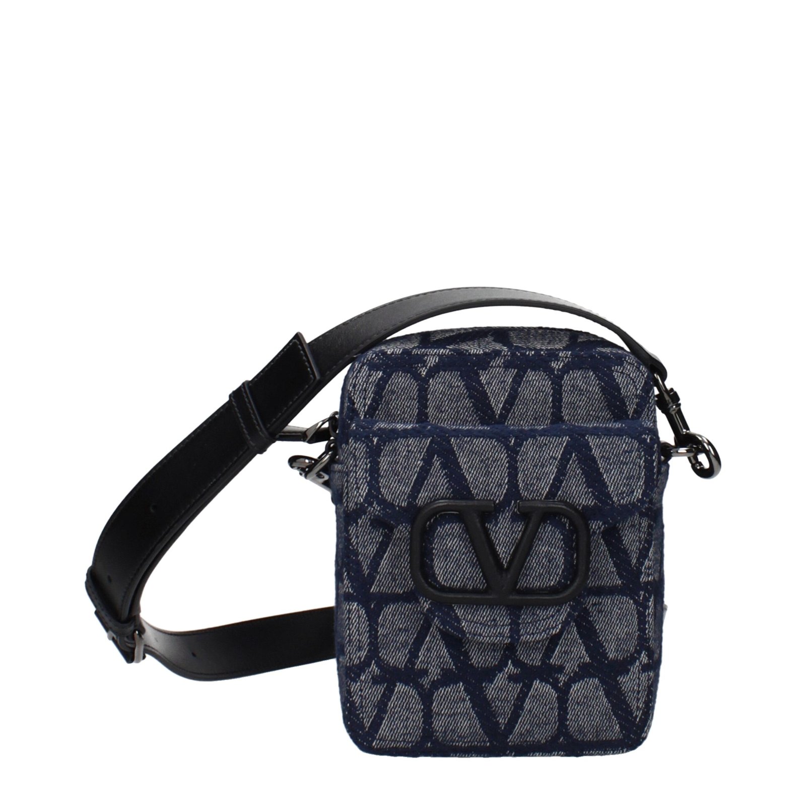 9870338.jpeg Valentino Garavani Blue Fabric Crossbody Bag - Image 1