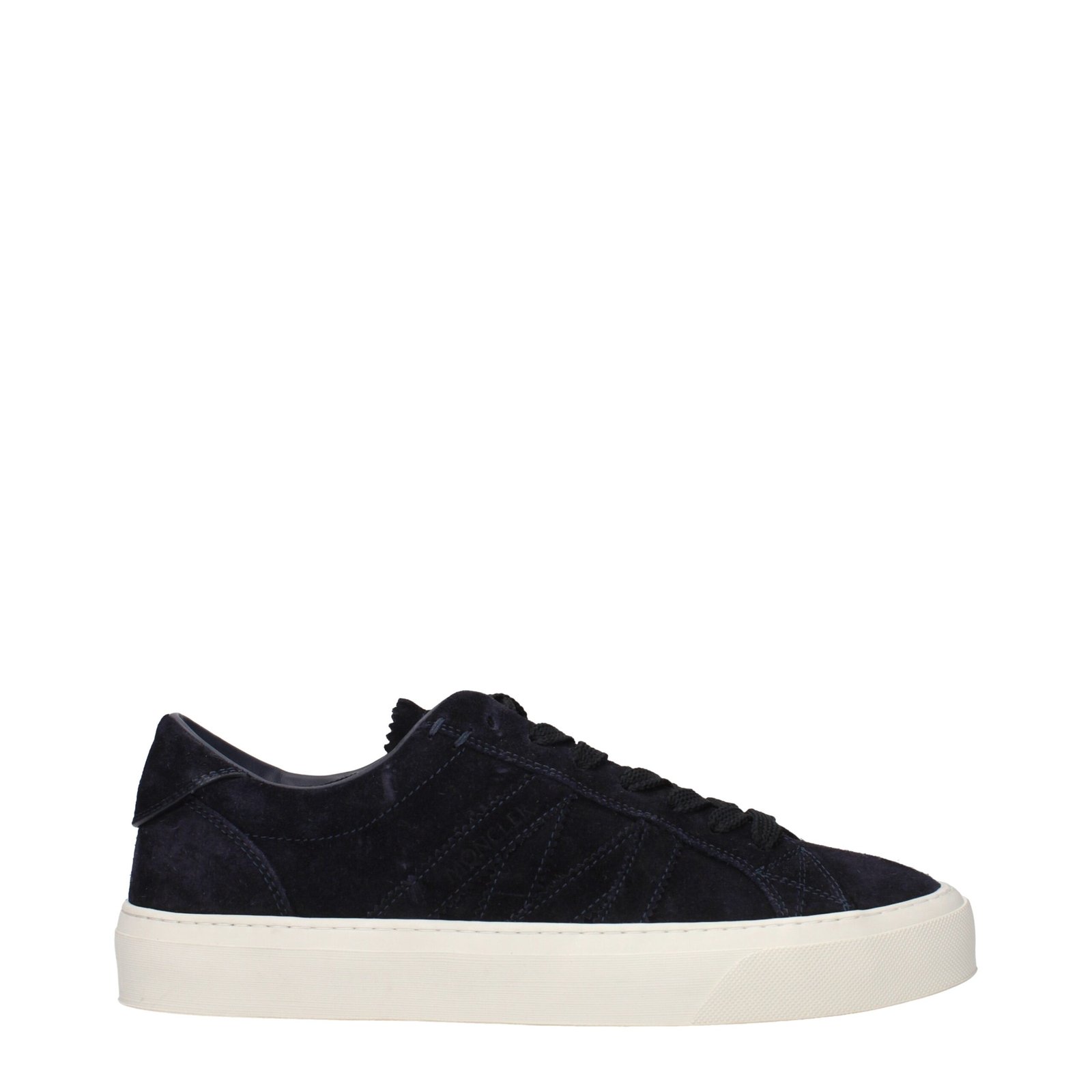 9903760-1.jpeg Moncler Blue Leather Low Top Sneakers - Image 1