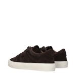 Moncler Brown Leather Low Top Sneakers - Image 4