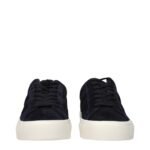 Moncler Blue Leather Low Top Sneakers - Image 3