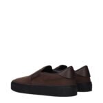 Moncler Brown Leather Slip-On Loafers - Image 4