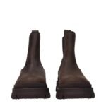 Moncler Brown Leather Ankle Boots - Image 3