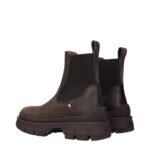 Moncler Brown Leather Ankle Boots - Image 4