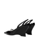 Givenchy Black Leather Wedge Sandals - Image 4