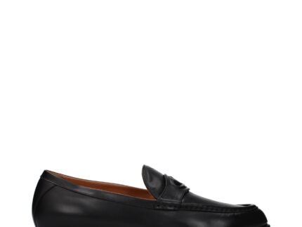 Valentino Garavani Black Leather Slip-On Loafers