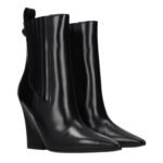 Valentino Garavani Black Leather Ankle Boots - Image 2