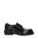 Prada Black Leather Slip-On Loafers