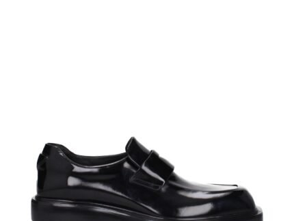 Prada Black Leather Slip-On Loafers