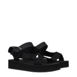 Prada Black Fabric Flat Sandals - Image 2