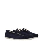 Prada Blue Leather Slip-On Loafers - Image 2