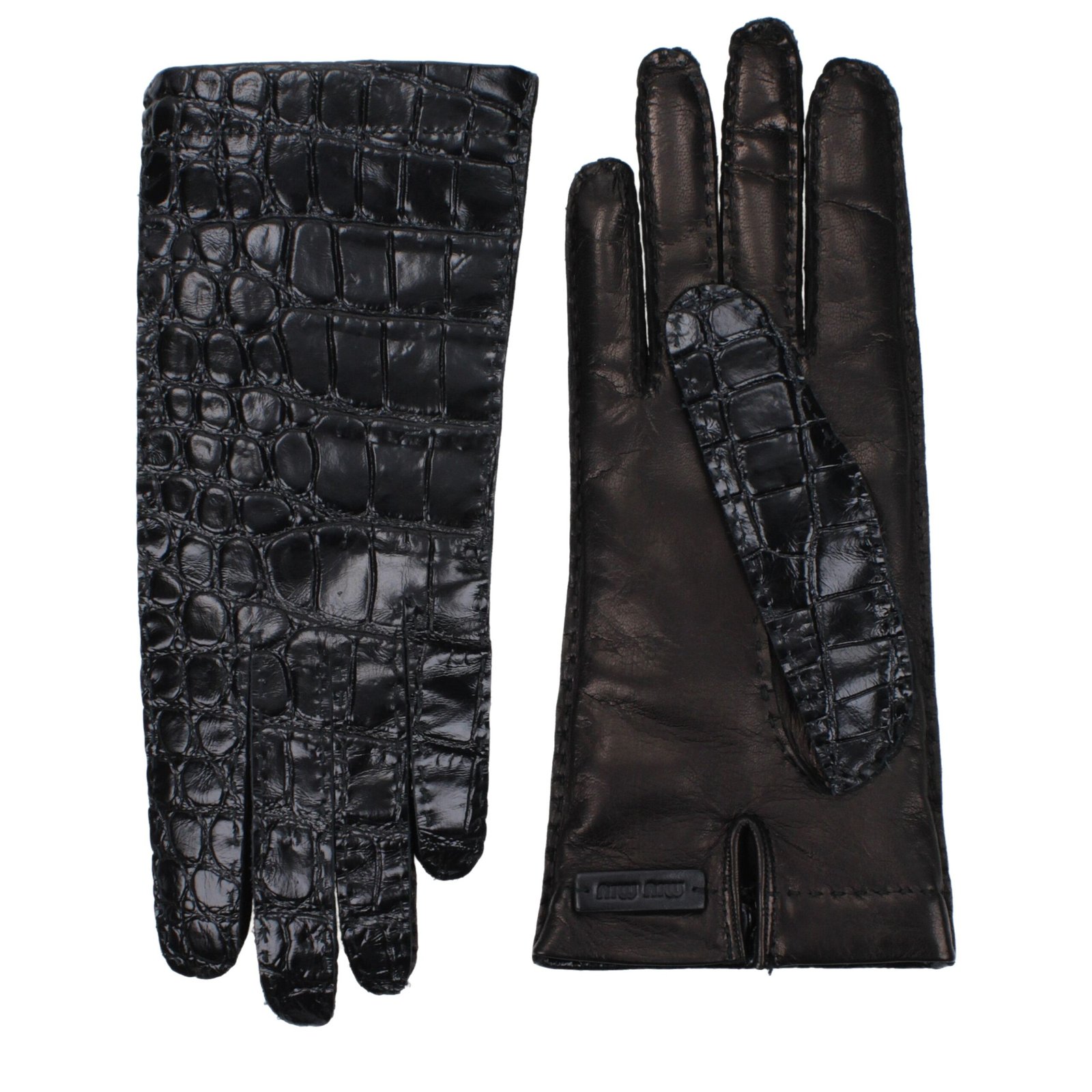 9980971-1.jpeg Miu Miu Black Leather Gloves - Image 1