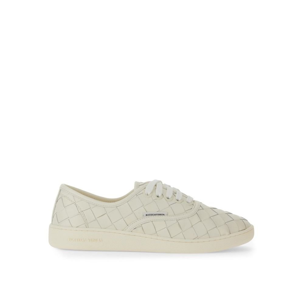 10086963.jpeg Bottega Veneta White Calfskin Low Top Sneakers - Image 1