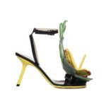 Loewe Black Lamb Leather Stiletto Heel Sandals