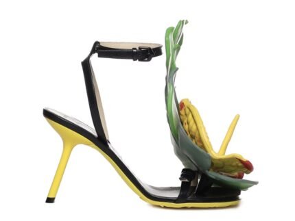 Loewe Black Lamb Leather Stiletto Heel Sandals