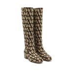 Valentino Garavani Beige Canvas Boots - Image 2