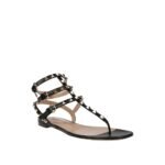 Valentino Garavani Black Calfskin Flat Sandals - Image 2