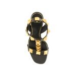 Valentino Garavani Black Calfskin Stiletto Heel Sandals - Image 4