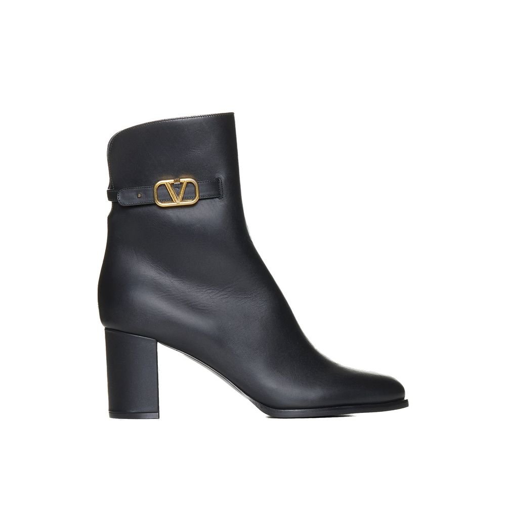 10087739-1.jpeg Valentino Garavani Black Calfskin Ankle Boots - Image 1