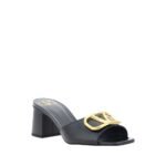 Valentino Garavani Black Calfskin Platform Sandals - Image 2