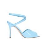 Sandale Stiletto Manolo Blahnik Albastre din Piele
