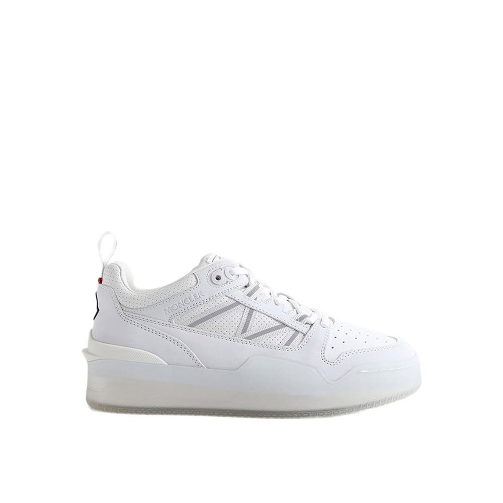 10088624-1.jpeg Moncler White Calfskin Low Top Sneakers - Image 1