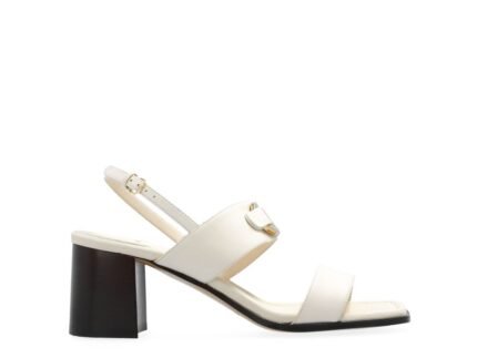 Salvatore Ferragamo White Calfskin Platform Sandals