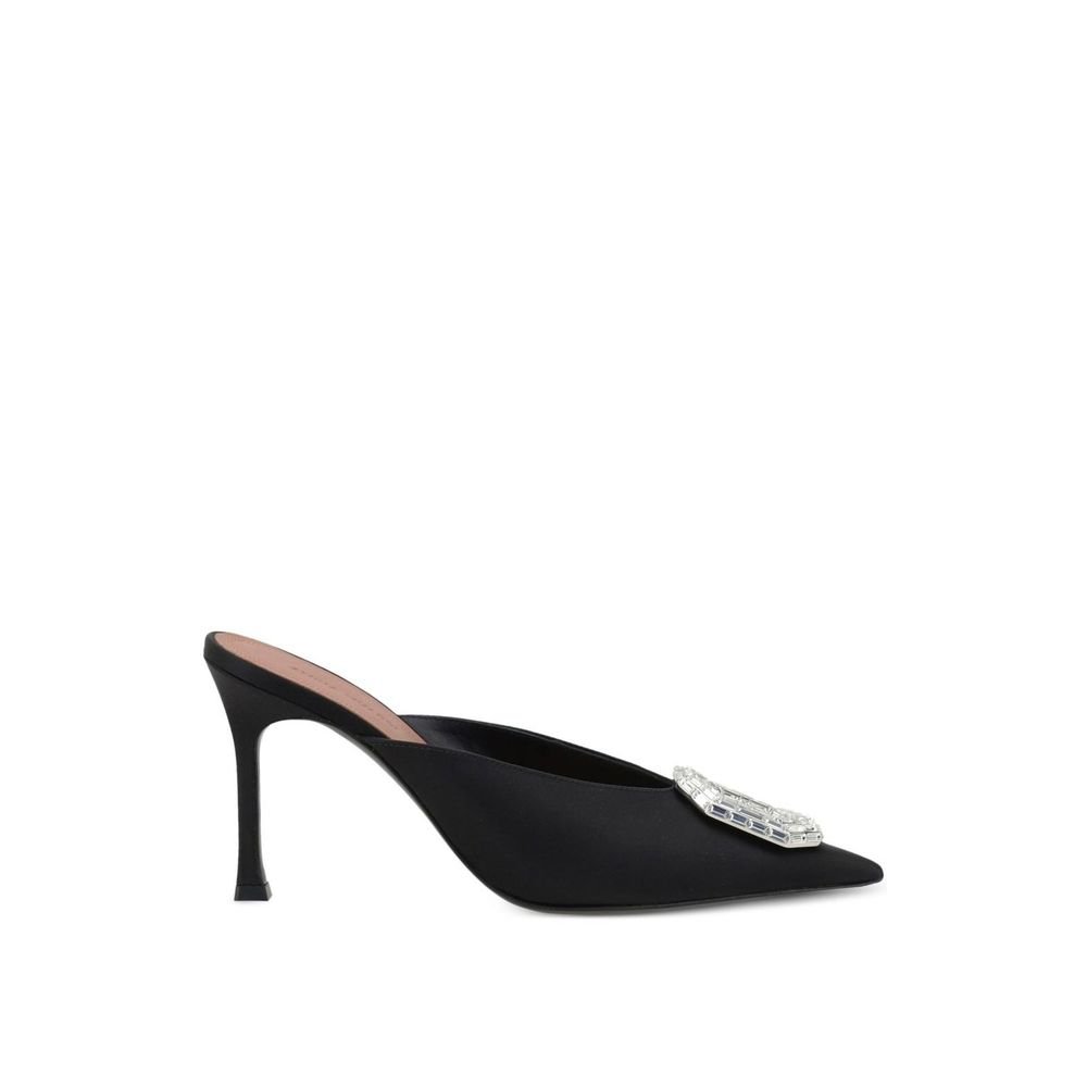 10090024.jpeg Amina Muaddi Black Silk Mules - Image 1