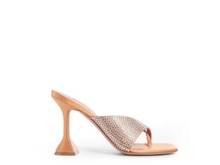 Amina Muaddi Orange Silk Mules