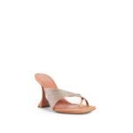 Amina Muaddi Orange Silk Mules - Image 2