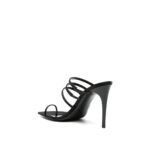 Saint Laurent Black Silk Stiletto Heel Sandals - Image 3