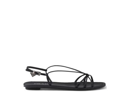 Prada Black Calfskin Strap-On Sandals