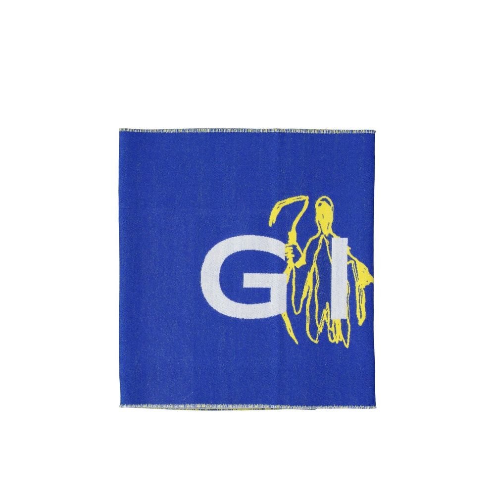 10141543-1.jpeg Givenchy Blue Silk Scarf - Image 1