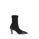 Paris Texas Black Calf Leather Bos Taurus Ankle Boots