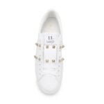Valentino Garavani White Leather Low Top Sneakers - Image 4