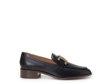 Tod's Black Calfskin Slip-On Loafers