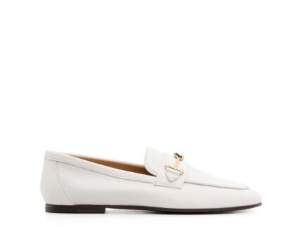 Tod's White Calfskin Slip-On Loafers