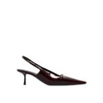 Saint Laurent Burgundy Calfskin Mid Heel Pumps