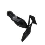 Prada Black Silk Mid Heel Pumps - Image 2