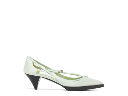 Prada Bicolor Silk Mid Heel Pumps