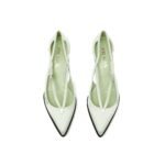 Prada Bicolor Silk Mid Heel Pumps - Image 4