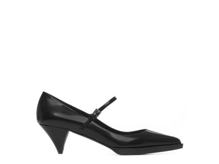 Prada Black Calfskin Mid Heel Pumps
