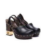 Fendi Black Calfskin Clogs - Image 2