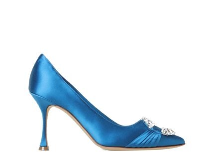 Manolo Blahnik Blue Silk High Heel Pumps