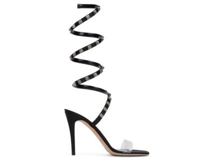 Valentino Garavani Black Lamb Leather Stiletto Heel Sandals