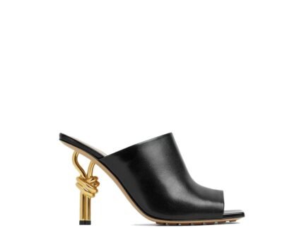 Bottega Veneta Black Lamb Leather Mules