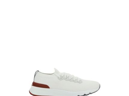Brunello Cucinelli White Cotton Low Top Sneakers