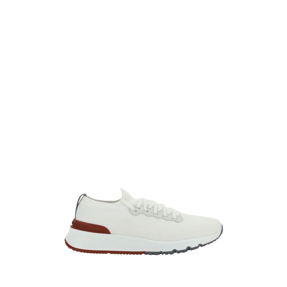 10250572-1.jpeg Brunello Cucinelli White Cotton Low Top Sneakers - Image 1