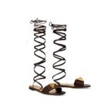 Valentino Garavani Brown Leather Strap-On Sandals - Image 2