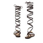 Valentino Garavani Brown Leather Strap-On Sandals - Image 3